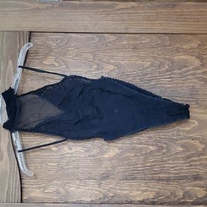 BLACK LARGE LACE LINGERIE